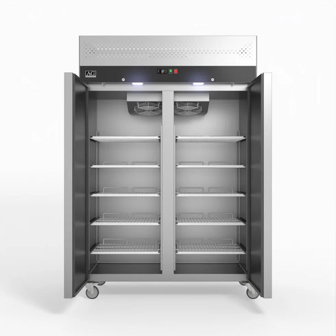 AG Upright Double Stainless Steel Door Freezer 1000L - GNX1000BT